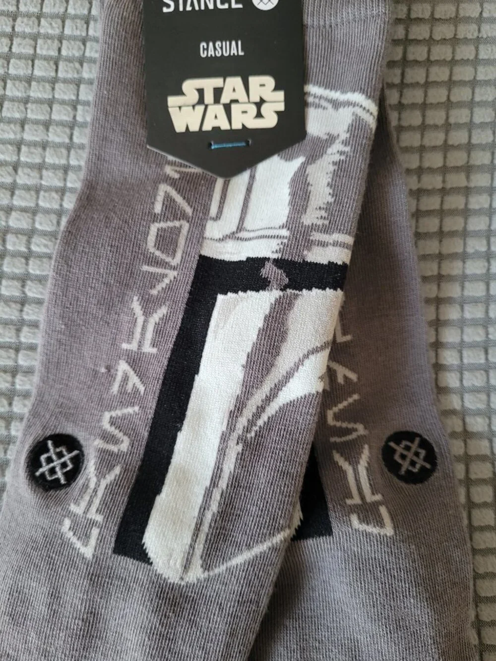 Stance Casual Men's STAR WARS Mando Gray Crew Socks Large (9-13)